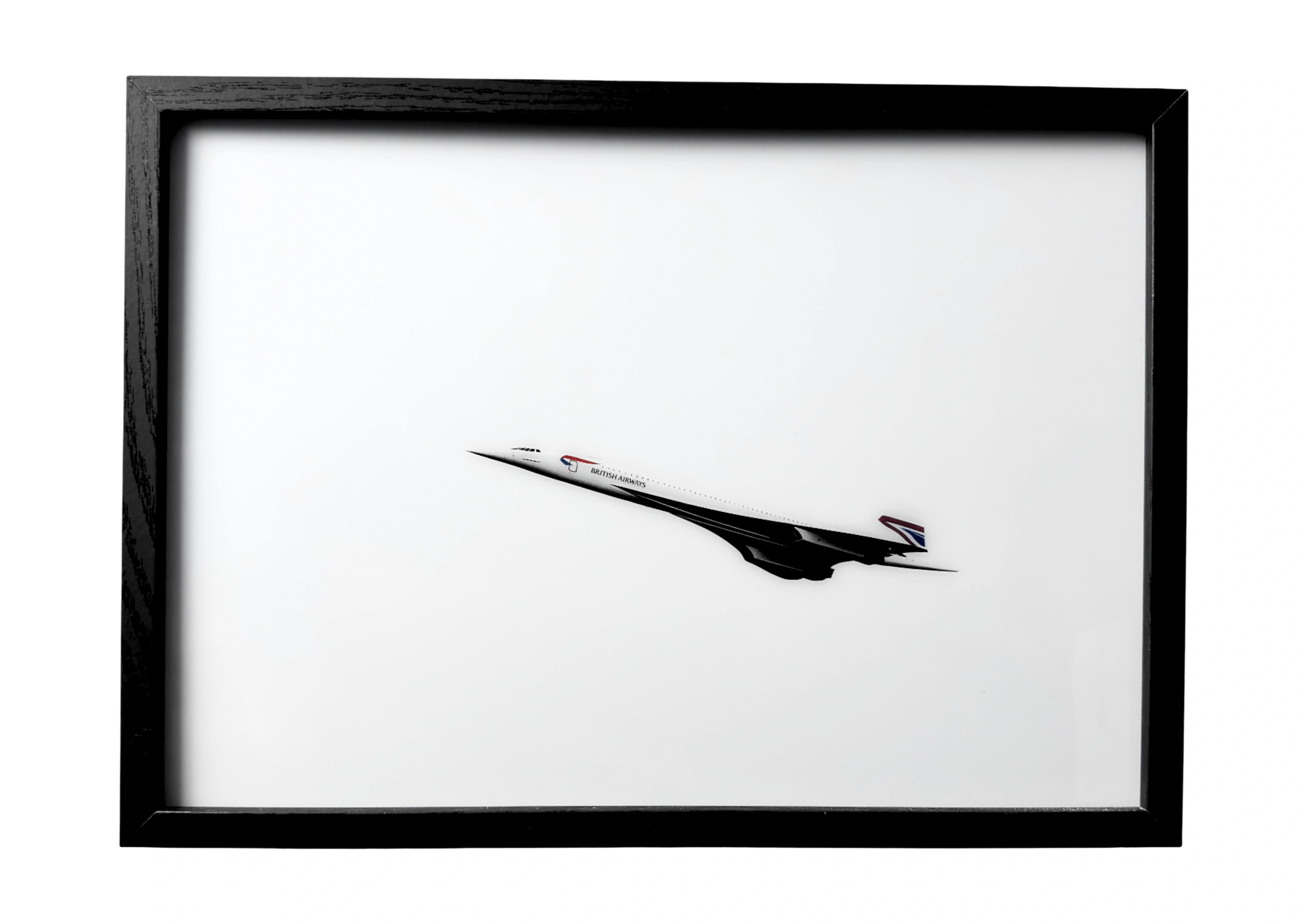 The Concorde (1976) rests in sculpted balance, its slender form alive with quiet power. As dawn opens across the clouds, it ascends in light — a British icon reawakening the art of flight.
