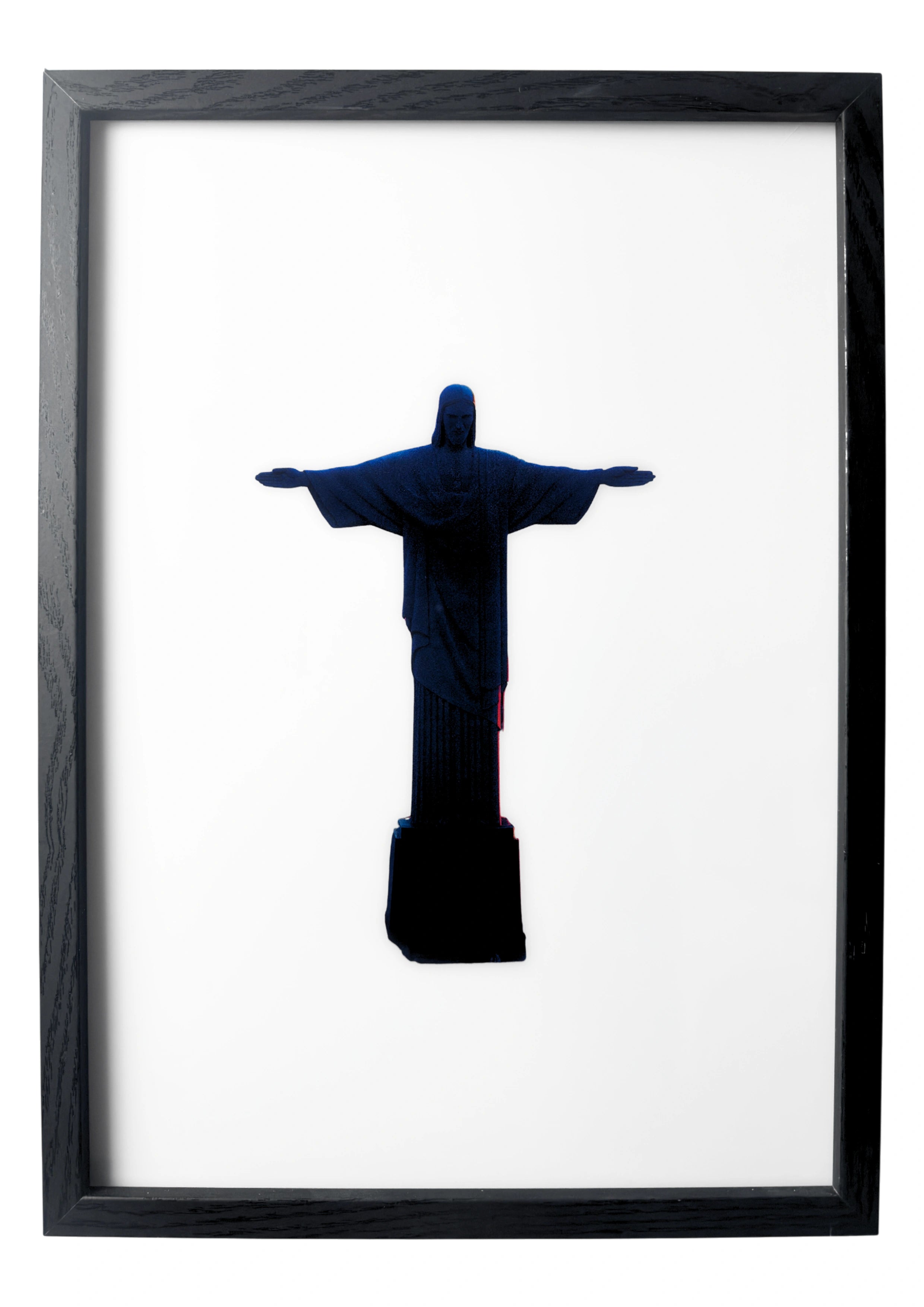 Christ the Redeemer wall art in grayscale stillness above Rio.